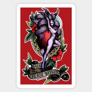 Trance Terra from Final Fantasy 6 (FFVI) in American Traditional Tattoo Portrait Style Magnet